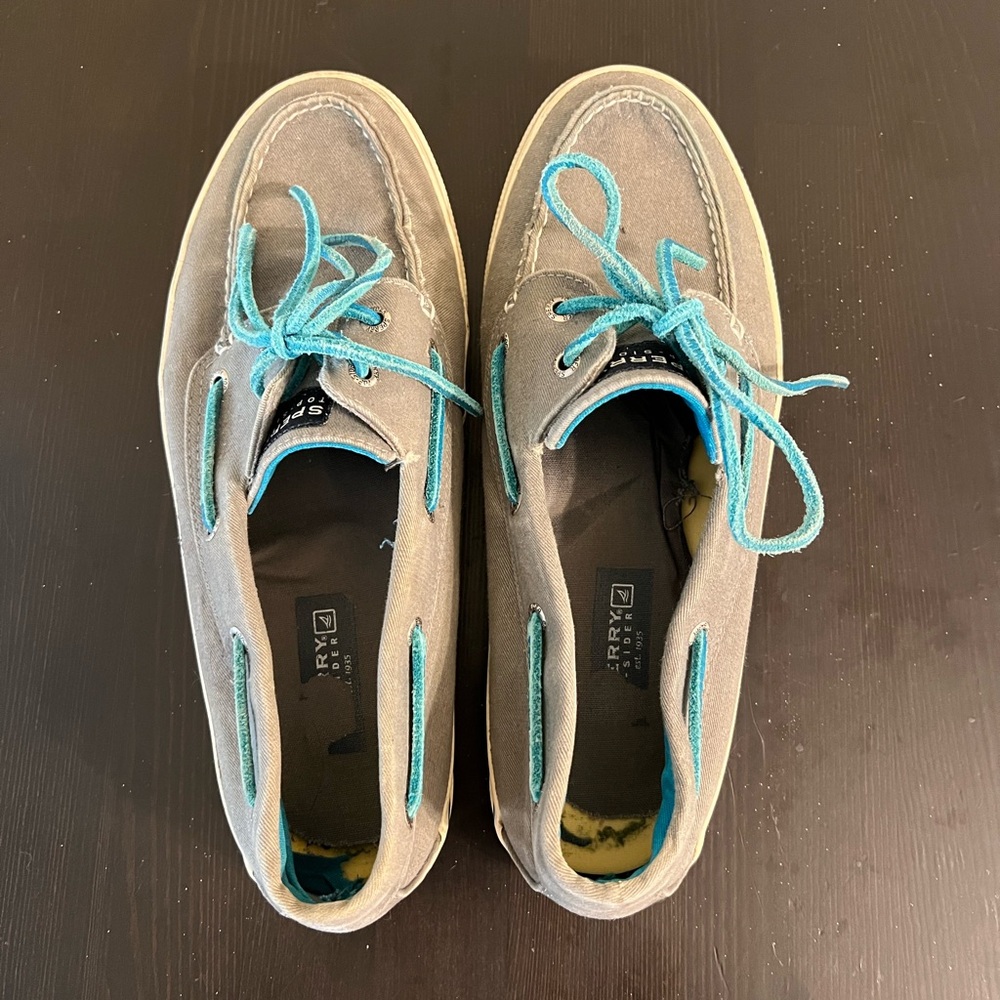 Sperry Blue and Grey Boat Shoes Men’s 11
